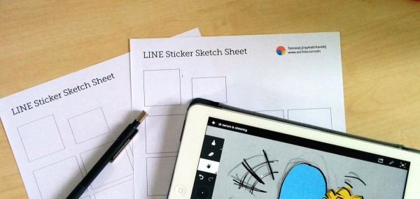LINE Sticker Sketch Sheet by Teerasej Sochiie